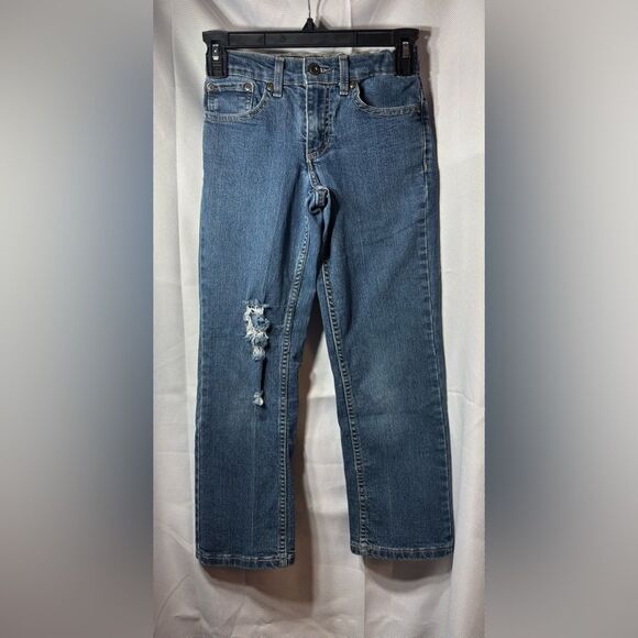 Kids  Jeans EPC Urban Pipeline Straight Adjustable Waistband Distressed Size 8 - Picture 1 of 5